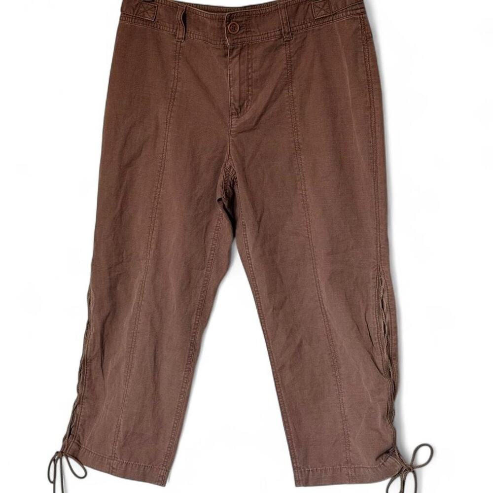 Bandolino brown tie hem capri